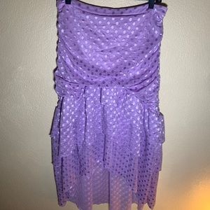Polka dot ruffled midi skirt